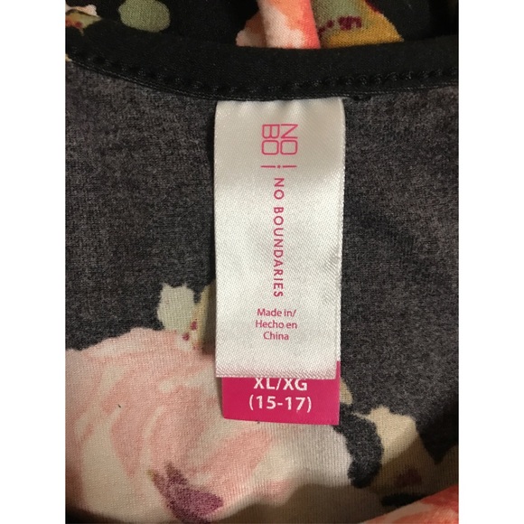 NO BOUNDARIES XL 15-17 FLORAL BLACK DRESS - Picture 4 of 4